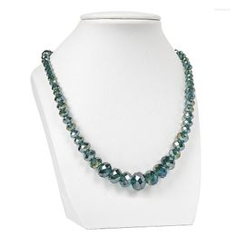 Chains Brightly Green Glass Crystal Beads 6-14mm For Generous Necklace Preferred Women Girls Gift Findings 18inch Gem H75