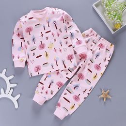 Clothing Sets 9-12M Baby Pajamas Boys Girls Cotton Long Sleeved Cartoon Girl Autumn Sleepwear Suit Pyjama Trousers