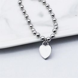 couple 15mm Heart Bracelets Strands Stainless Steel Round Beaded Chains Extension chain 5cm Fashion Jewelry Whole Gifts for gi235t