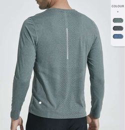 lu Men Yoga Outfit Sports Long Sleeve T-shirt Mens Sport Style Shirts Training Fitness Clothes Elastic Quick Dry Sportwear Top Plus All kinds of fashion Casual style