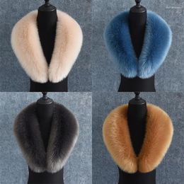 Scarves Faux Fur Collar For Women Men Winter Jackets Hood Fluffy Decor Scarf Female Big Size Warp Shawl Neck Warmer