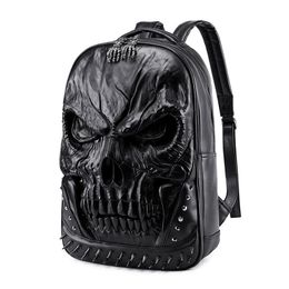 Backpack Casual Waterproof Halloween Personalize Pu Leather Loptop Bookbag Teenager Outdoor Bag Heavy Duty Rucksack329n