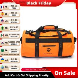 Outdoor Bags 30L-90L Waterproof Kayak Duffel Bag Dry Sadd Luggage Storage Beach Rafting Motorcyc Travel Camping Swimming Bags XA330Y+ Q231130