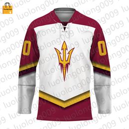 Arizona State Sun Devils Ice Ice Personalized Hockey Jersey Personalize qualquer número e Nome Jerseys