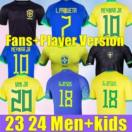 2024 Brazils VINI Jr. Soccer Jersey Brasil CASEMIRO 23 24 National Team G.Jesus P.Coutinho Home Away Men Kids Kit L.Paqueta T.Sia PELE MARCELO Football Shirt 16