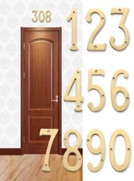 Novelty Items Flat Apartment Brass Door Numbers House Address Sign Metal Alphabet Vintage Doorplate Plaque Polished Coated Mailbox8980777