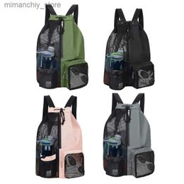 Outdoor Bags Swim Bag Mesh Drawstring Backpack with Wet Pocket Suitab for Swimming Gym and Workout Gear Sports Holidays School Q231130