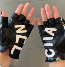 Classic Letter Designer Gloves Women Leather Gloves Winter Warm Sheepskin Mittens Touch Screen black Sheepskin Gloves