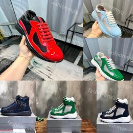 Designer Sneakers America Cup Schuhe Herren Lackleder Flache Trainer Nylon Mesh Sneaker Outdoor Runner Trainer Schnürschuhe 35-47