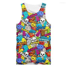 Men's Tank Tops Summer 3D Printing Graffiti Top Hipster Casual Abstract Funny Anime Sleeveless Vest Men And Women Shirt Streetwear