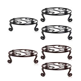 Planters & Pots Iron Flower Shelf Potted Plant Stand Large Black Round Floor-standing Hollow Balcony Desktop Metal Simple206c