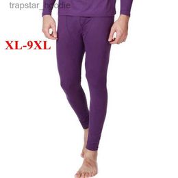 Men's Thermal Underwear FAISIENS Plus Size Leggings Bottom Men Thin Elastic 6XL 7XL 8XL 9XL Soft Black Gray Purple Red Underwear Thermal Pants L231130