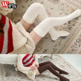 Women Socks Japanese Harajuku Girl Cotton Stockings Thigh Lolita JK Twist Pattern Autumn Winter Over Knee Vintage Stocking