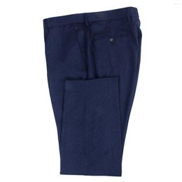 Mens Suits Business Casual Men Dress Pants Custom Made Trousers for Fashion Navy Nailhead Causal Pantalon Tailleur