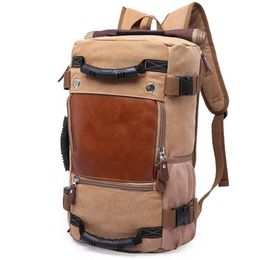 KAKA Vintage Canvas Travel Backpack Men Women Large Capacity Luggage Shoulder Bags Backpacks Male Waterproof Backpack bag pack 210219W