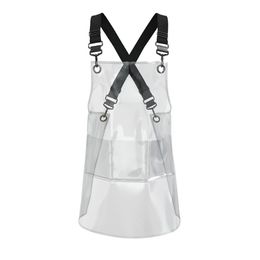 Aprons Fashion Clear Transparent Custom Colour House Accessories Waterproof Kitchen Hair Salon Washable TPU Man Women's Apron 244G