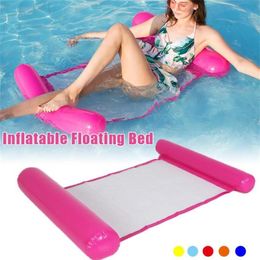 120 75cm Foldable Summer Water Hammock Swimming Pool Inflatable Mat Toys Rafts Floating Bed Drifter Lounge Chair3061