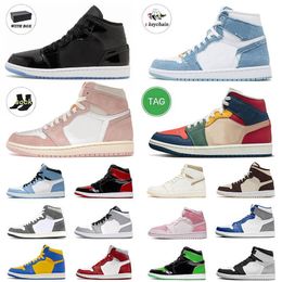 1s Men Women Classic OG Basketball Shoes Jumpman Sneakers With Box Space Jam Stealth Lucky Green Washed Pink UNC Multi-Color Scotts Trainers 36-47