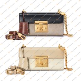 Ladies Fashion Casual Designe Luxury Padlock Mini Chain Bag Crossbody Shoulder Bag Totes Handbag Messenger Bag TOP Mirror Quality 735103 Pouch Purse