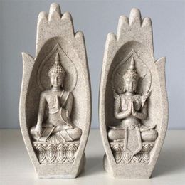 2Pcs Hands Sculptures Buddha Statue Monk Figurine Tathagata India Yoga Home Decoration Accessories Ornaments Drop T200331204k