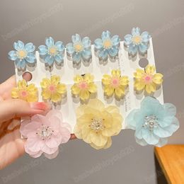 5Pcs/bag Cute Flower Mini Hair Crab Clamp Girl Women Sweet Hair Clip Claw Barrette Children Hair Accessory Hairpin Headdress