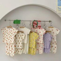 Clothing Sets Baby Girl Cute Print Suit Summer Cartoon Short Sleeve Outerwear Toddler Sleepwear Set 2Pcs Girls