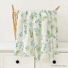 Blankets Swaddling Bamboo Cotton Baby Blankets Newborn Muslin Swaddle Blanket Baby Bed Cover Leaf Print Infant Bath Towel