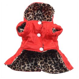 Dog Apparel Cute Pet Dogs Leopard Costume Winter Clothes Puppy Cotton Hoodie Warm Coats Jackets Chihuahua Product 231129