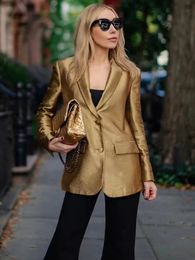 Womens Suits Blazers Autumn Straight Blazer for Women Fashion Glitter Luxury Woman Long Sleeve Office in Outerwears 231129