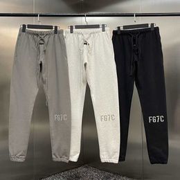 Fog Casual Pants Men's American High Street Fgc Ribbon Drawstring Flocked Letter Printed Autumn and Winter Couple Leggings