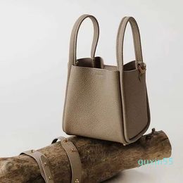 Bags Song Small Vegetable Basket Large Capacity Mother and Child Water Bucket Cowhide Oblique Straddle Handbag Women's Bag