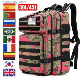 Outdoor Bags 30L/45L 3D Tactical Backpack Men Military Attack Rucksack 900D Oxford Waterproof Outdoor Travel Bag Field Hiking Camping Bag Q231130