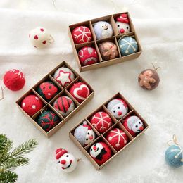 Party Decoration Wool Felt INS Snowflake Christmas Tree Ball Diy Small Pendant Baubles 2024