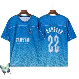 Trapstar Mesh Football Jersey Blue 2023 Men Sportswear T-shirt Leisure Trend Fashion 688ss