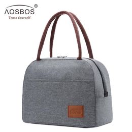 Aosbos Fashion Portable Cooler Lunch Bag Thermal Insulated Travel Food Tote Bags Food Picnic Lunch Box Bag for Men Women Kids MX20272z