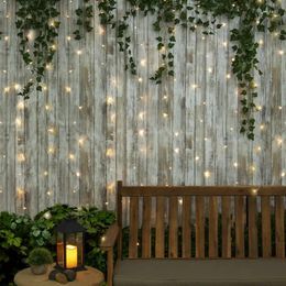 Curtain Warm White Cascading Lights With Music Sync For Outdoor And Indoor Use - Battery Powered