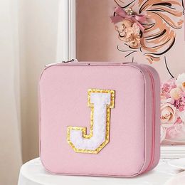 Initial Letters Pink Colour Travel Jewellery Case Boxes Gifts Birthday Gifts For Women Christmas Gifts For Teens Girls