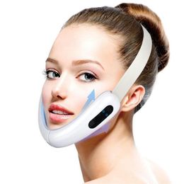 Chin V-Line Up Lift Belt Machine Red Blue LED Pon Therapy Face Slimming Vibration Massager Facial Lifting Device V Face Care3095