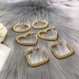 BALE official reproductions Highest counter quality studs brand designer women earrings fashion brass gold plated Luxury earring a326P