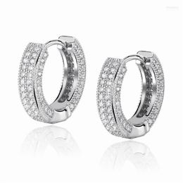 Hoop & Huggie Hip Hop Iced Out Rhinestone Gold Micro Cz Earrings Women Men Fashion Street Dance Jewellery Gift For Him Moni22207u