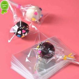 New 100pcs/pack Cake Pop Lollipop OPP Packing Bags Baking Chocolate Pop Pack Bags Sets Plastic Clear Cake Tools