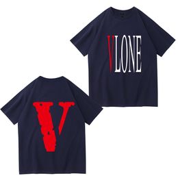 Vlone t shirt Vlones x youngboy co Mens T-Shirts portrait print back white short sleeve loose men and women Tee Hip Hop Loose Large v Letter Lovers Half WZ72