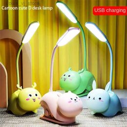 Book Lights Creative Cartoon Cute Pet Animal Cat Rabbut Deer USB Eye Table LED Night Protection Child Recharge Table Light Lamp Reading YQ231130