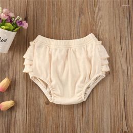 Shorts 0-36months Baby Girls Soft Touch Flower Printed Ruffle Cake-Layered For Summer High Waist Short Pants