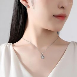 Necklace Earrings Set Set20091400390-1 Zircon Silver Plated Wedding Jewellery Bridal And Jewelry For Women Birthday Gift