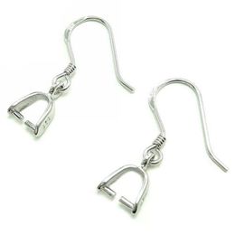 Earring Finding pins bails 925 sterling silver earring blanks with bails diy earring converter french ear wires 18mm 20mm CF013 5p245k