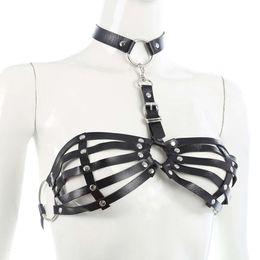 Massage products Exotic Rave Accessories of Women Leather Strap Bra Harness for Adults Bdsm Bondage Sexy Games Rave Club Party Fetish Products