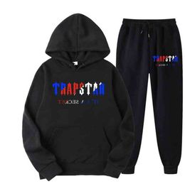 Tracksuit Trapstar Brand Printed Sportswear Men's t Shirts 16 Colours Warm Two Pieces Set Loose Hoodie Sweatshirt Pants Jogging 22