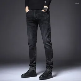 Men's Jeans Trousers Elastic Skinny Slim Fit Male Cowboy Pants Stretch Straight For Men Tight Pipe Black Stacked Casual