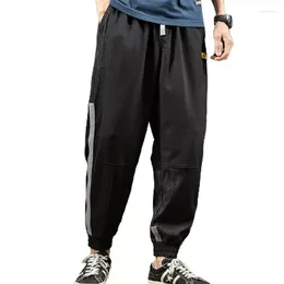 Men's Pants Stitching Slim Fit Feet Trousers Comfortable Casual Basketball Solid Colour Simplicity Striped